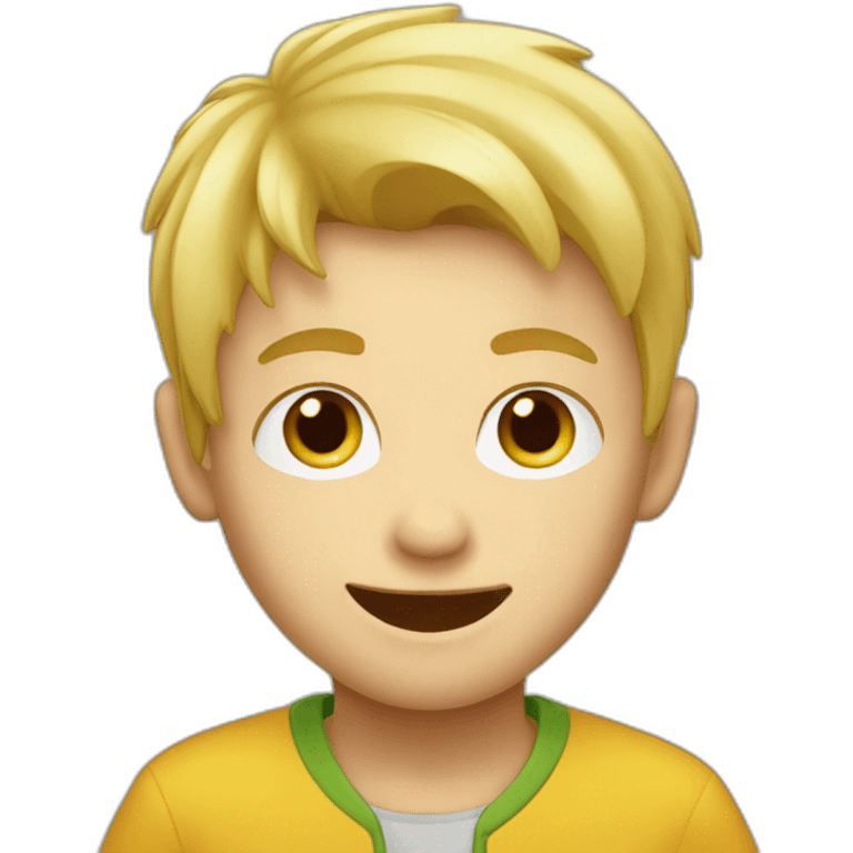 Blond boy with pickas emoji