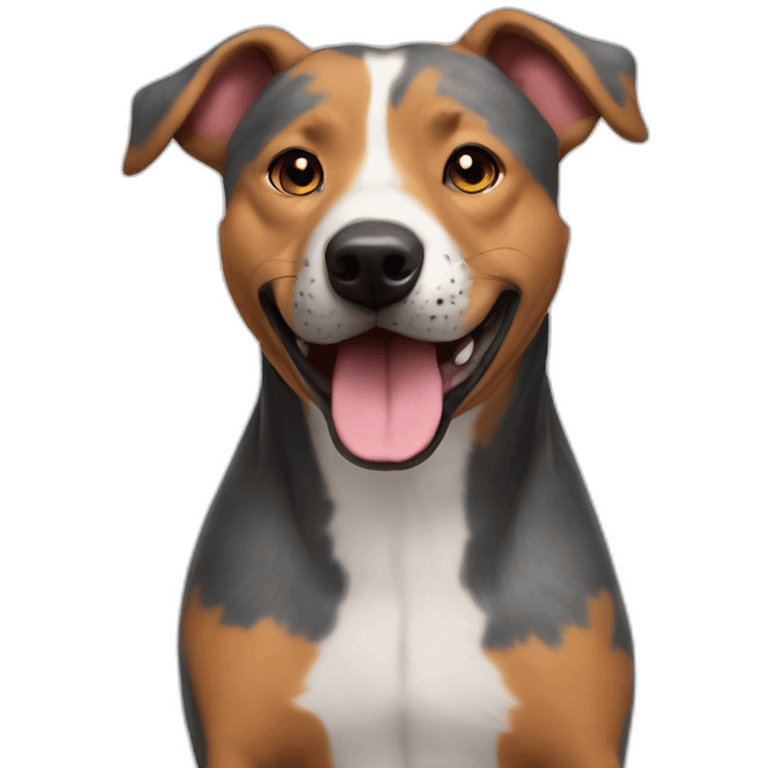 Australian cattle dog pitbull mix who is really excited you came home emoji