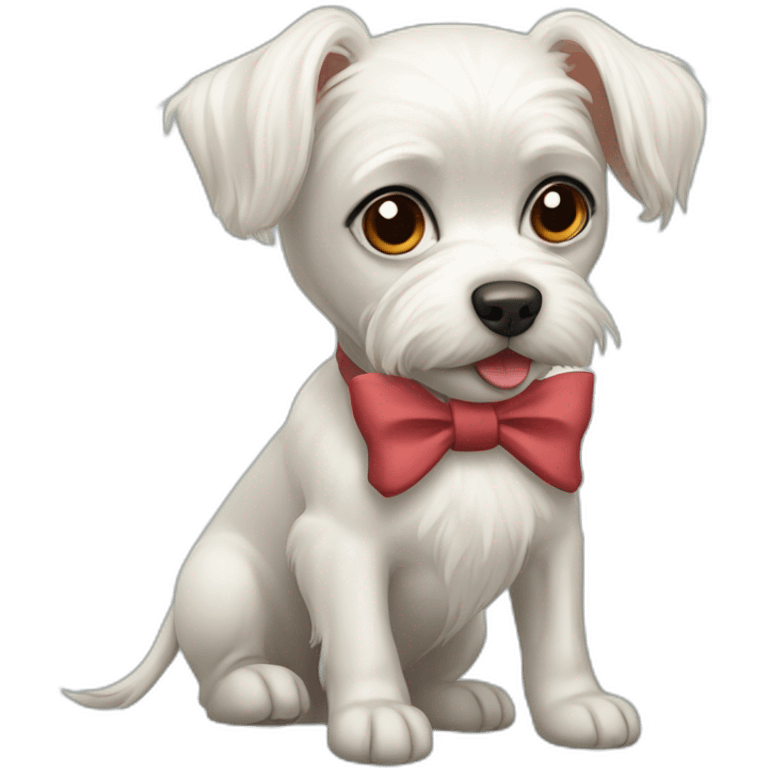 Maltese dog with bow on head and Zwergpinscher emoji