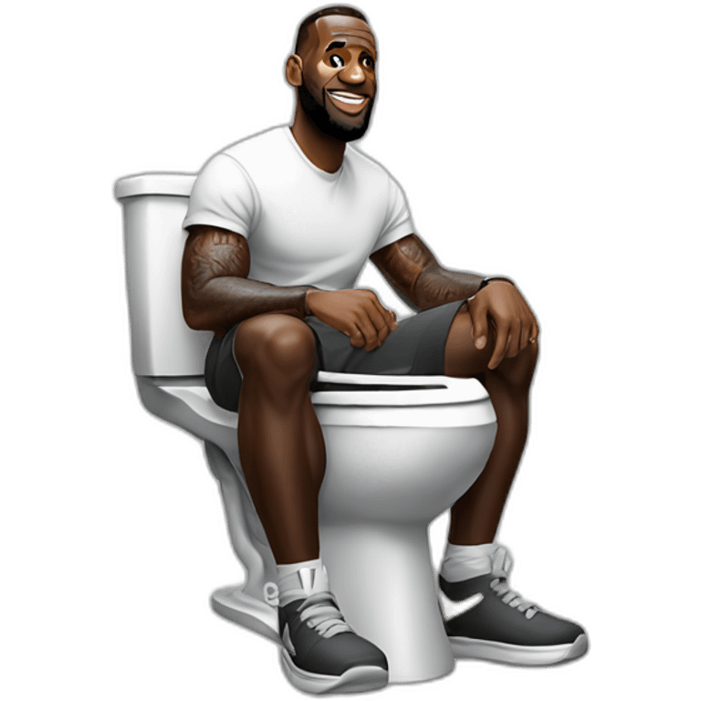 lebron james sitting on a toilet emoji