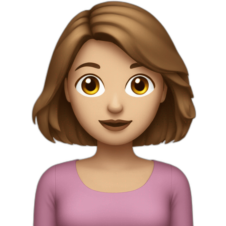 brown-haired girl with bob designer interior emoji