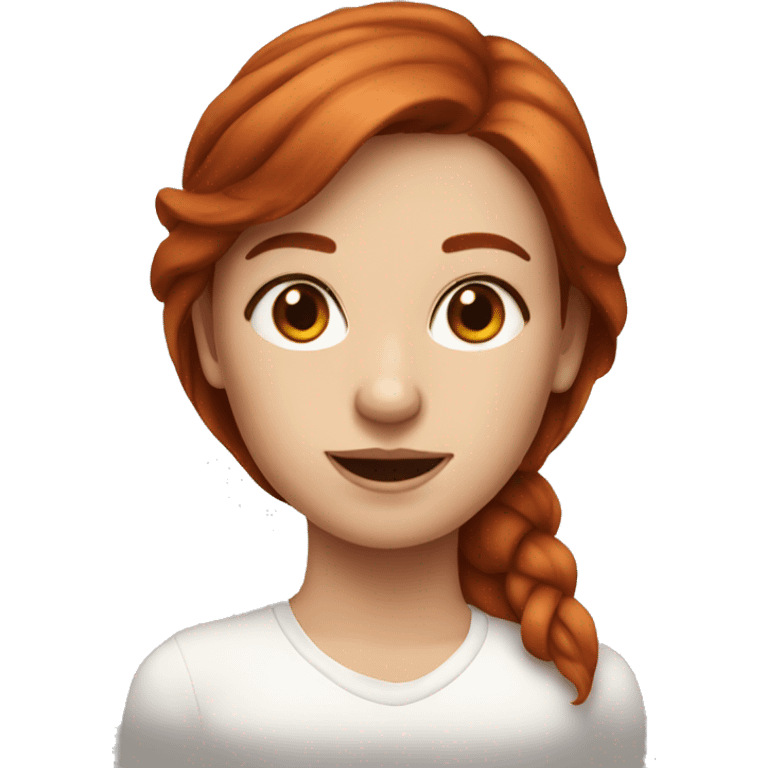 portrait of a girl with auburn hair emoji