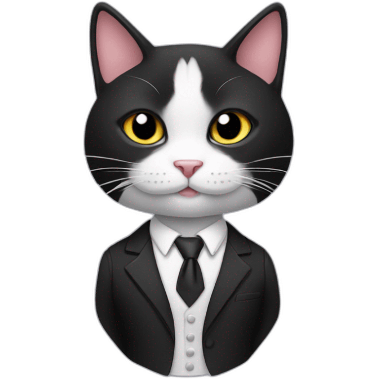 tuxedo cat, in a suit and tie emoji