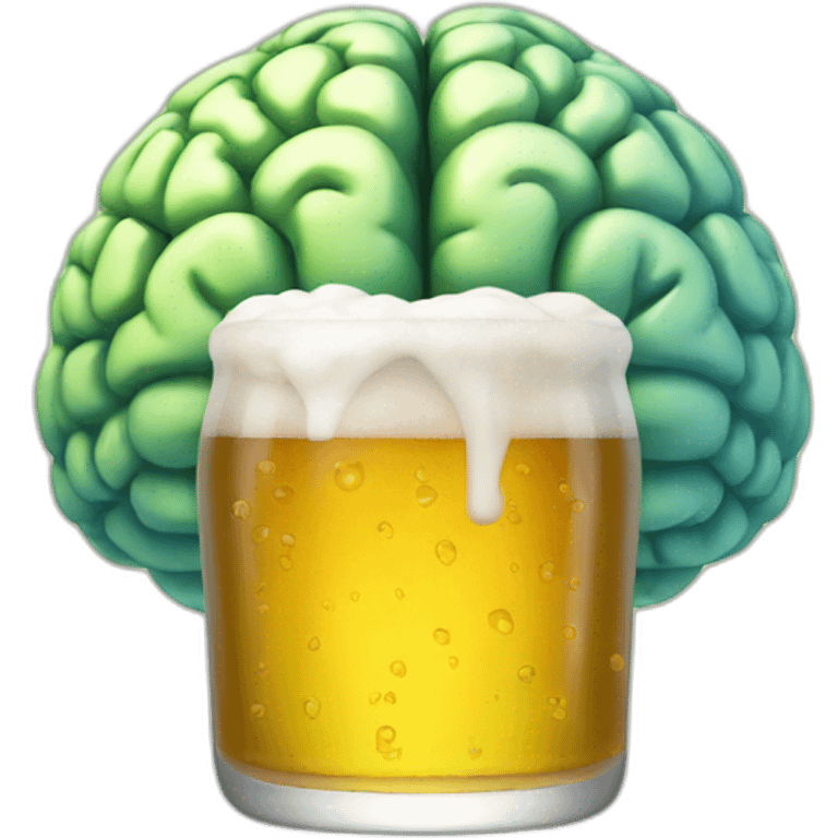 brain with beer emoji