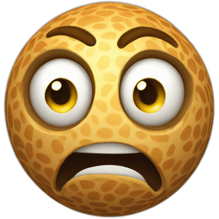 3d sphere with a cartoon fearful skin texture with big beautiful eyes emoji