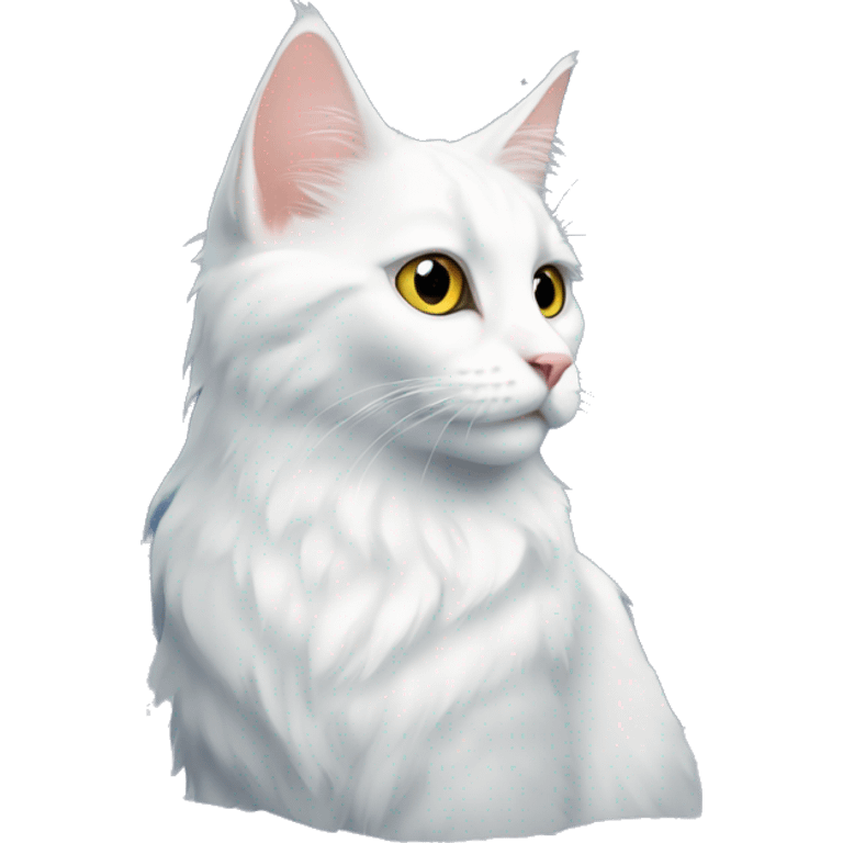 turkish angora cat in the moonlight emoji