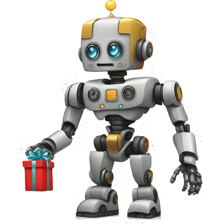 robot with gift emoji