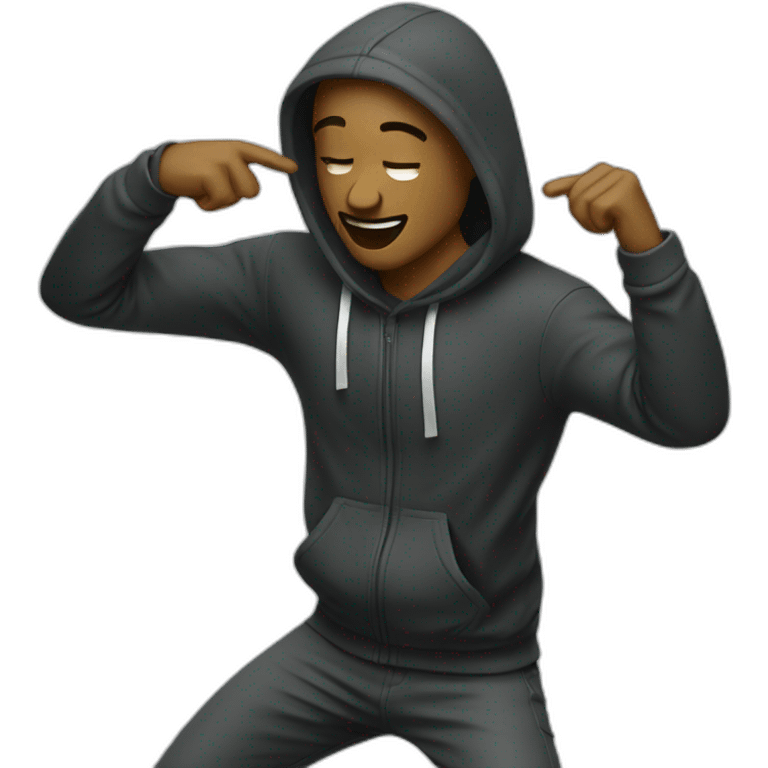 personne qui fait un dab emoji