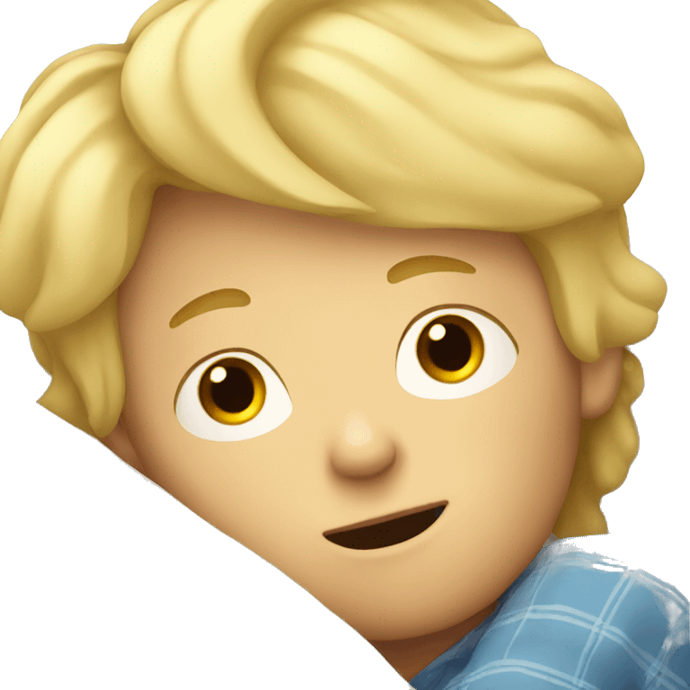 blond boy sleep  bed emoji