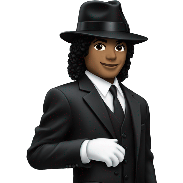 “Michael Jackson in a black suit, white glove, and fedora,.” emoji