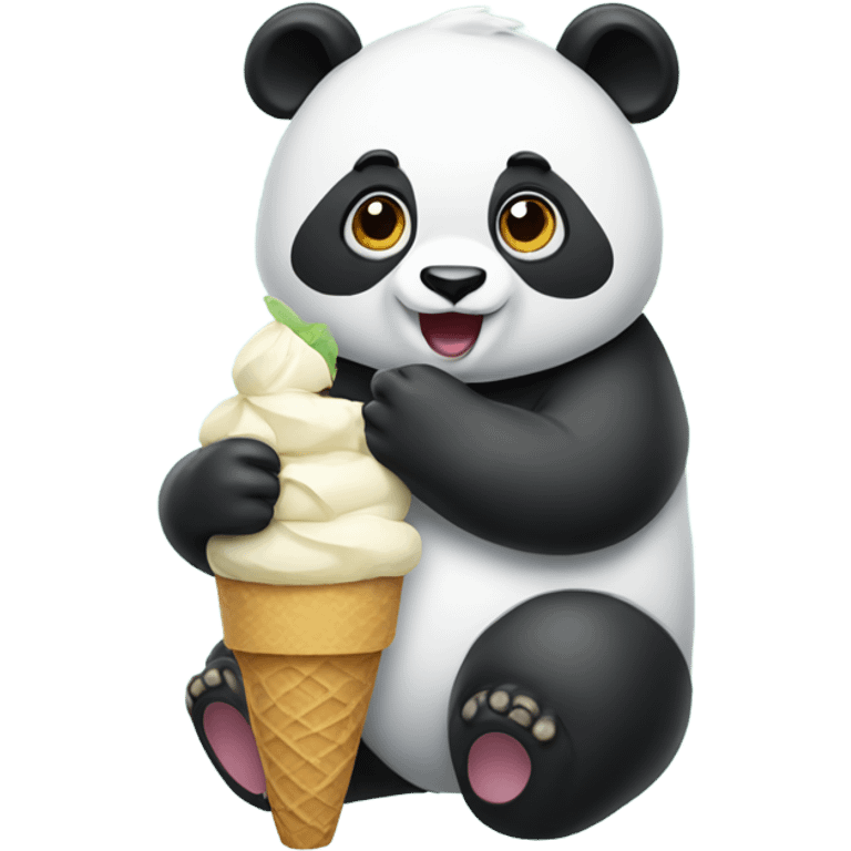 Panda eating ice cream emoji