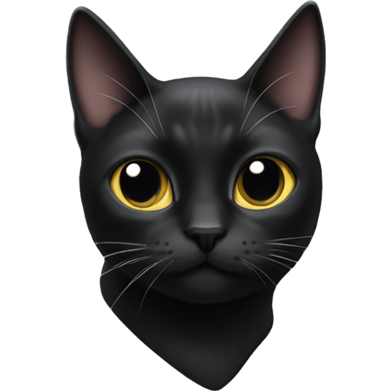 black cat white spot chest emoji