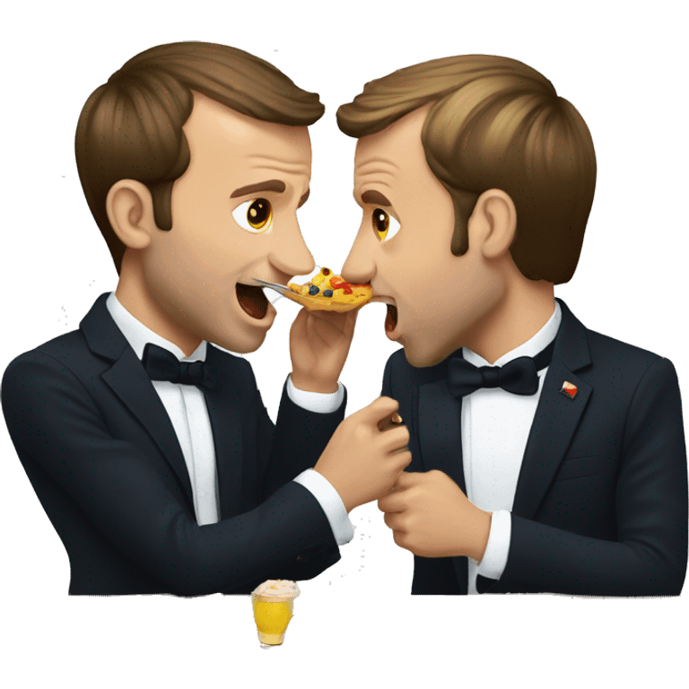 emmanuel macron eating macron emoji