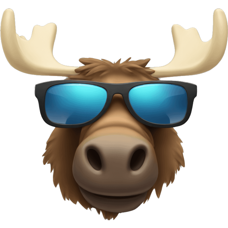 Moose wearing sunglasses emoji