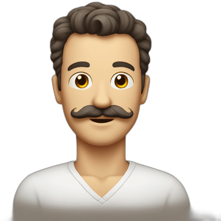 Messieurs avec une moustache carré emoji