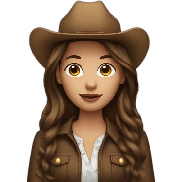 cowgirl brunette straight hair emoji