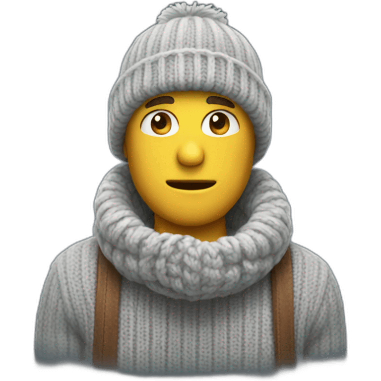 cold man with a  knit cap emoji