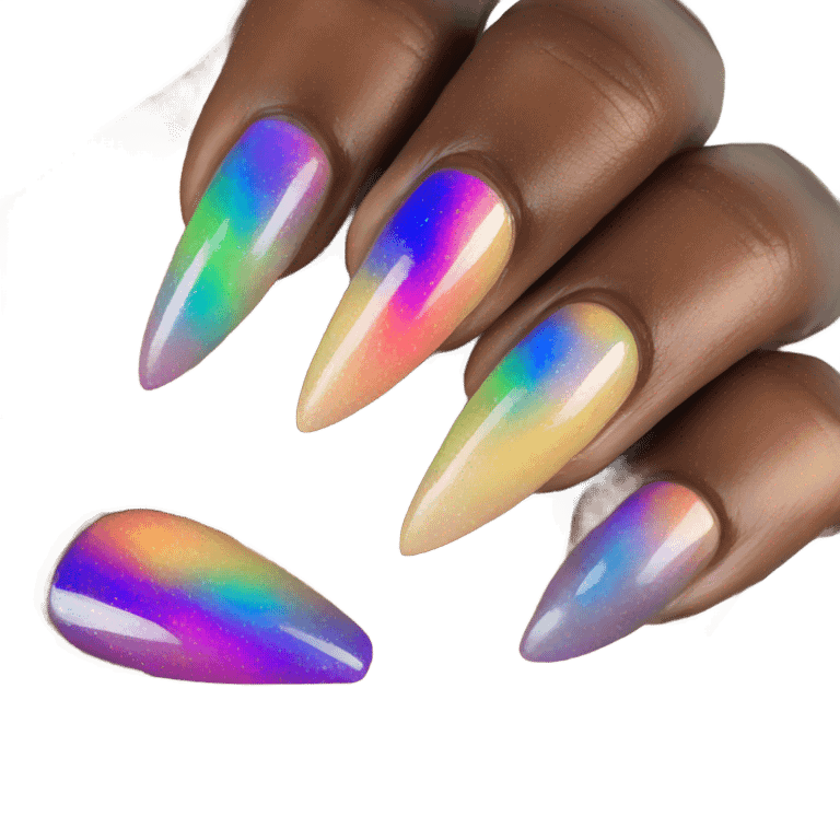 Multicolor aura nails emoji