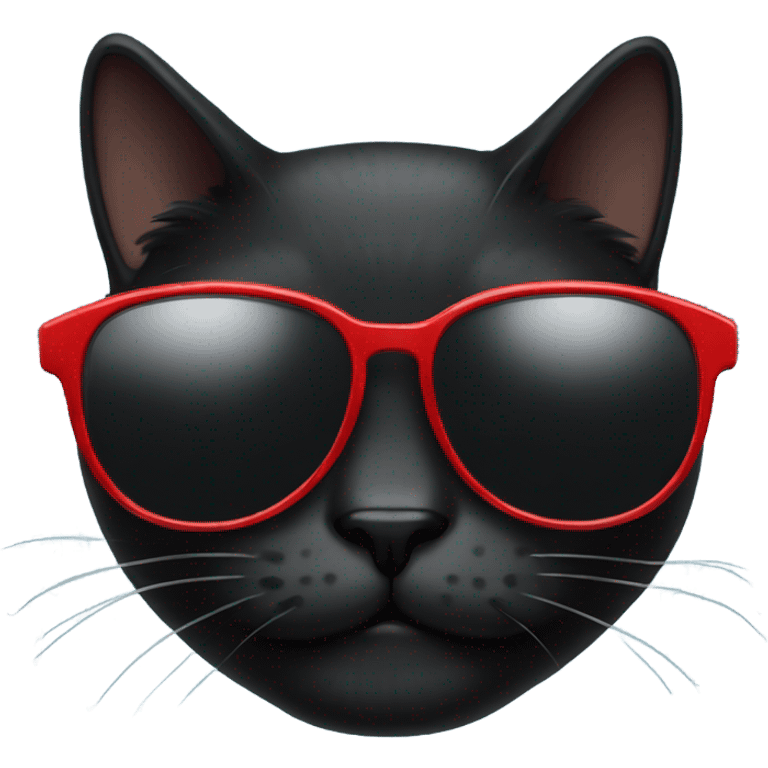 Black cat with sunglasses  emoji