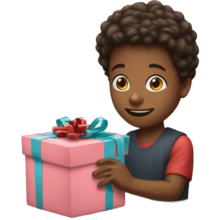 A kid opening a present  emoji