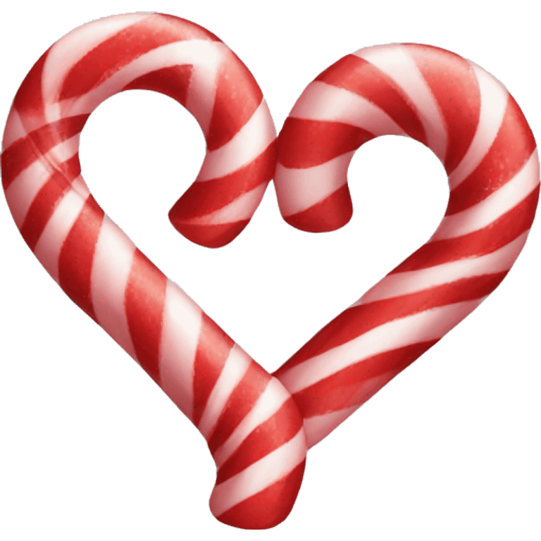 Candy cane heart shaped emoji