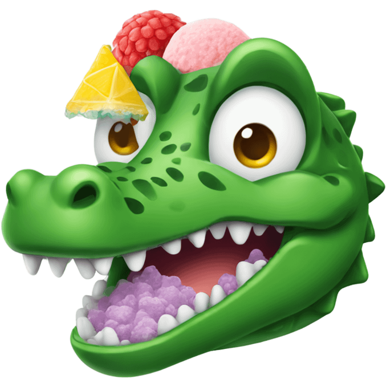 Alligator with shaved ice emoji