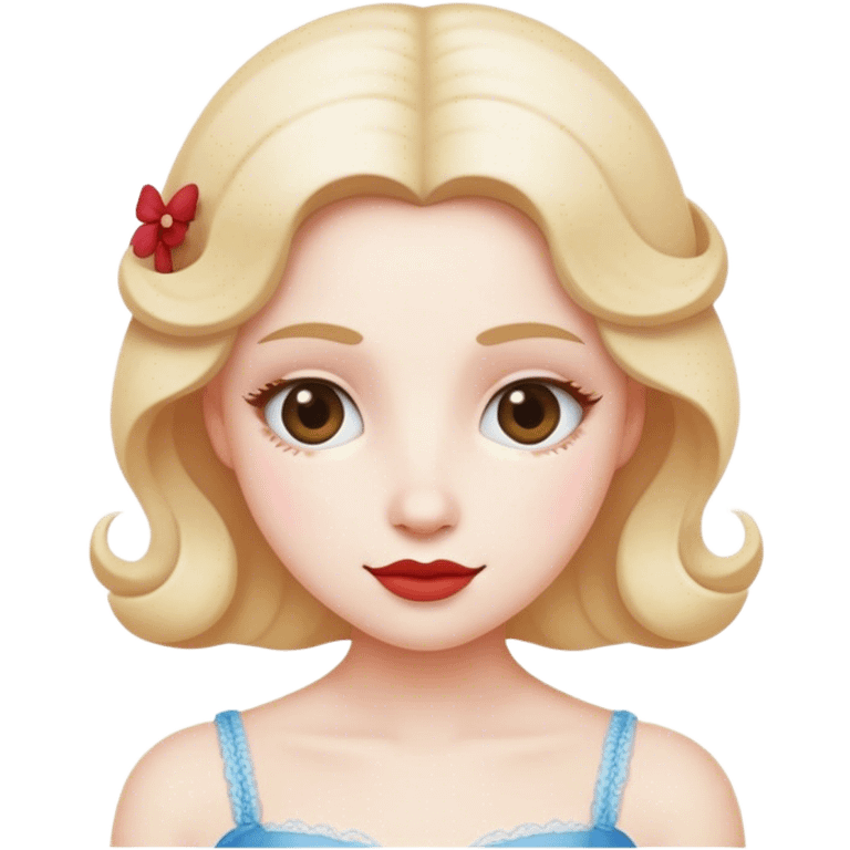 Cinematic Realistic Am√©lie Pop Culture Emoji, featuring a whimsical, charming portrayal inspired by the iconic French film rendered with delicate textures and nostalgic, soft lighting. emoji