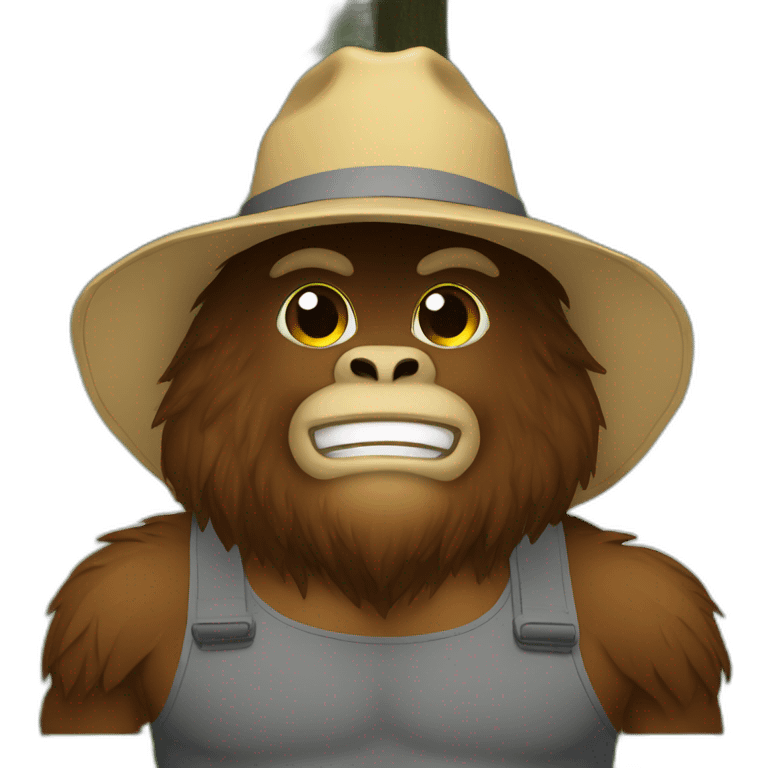 Bigfoot in bucket hat emoji