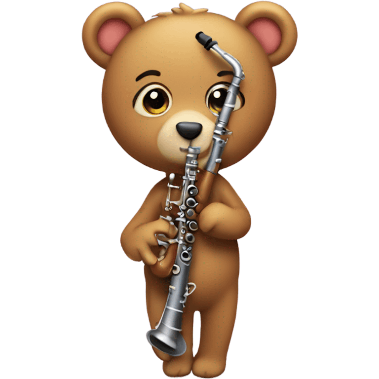  cute girl bear shaped clarinet emoji