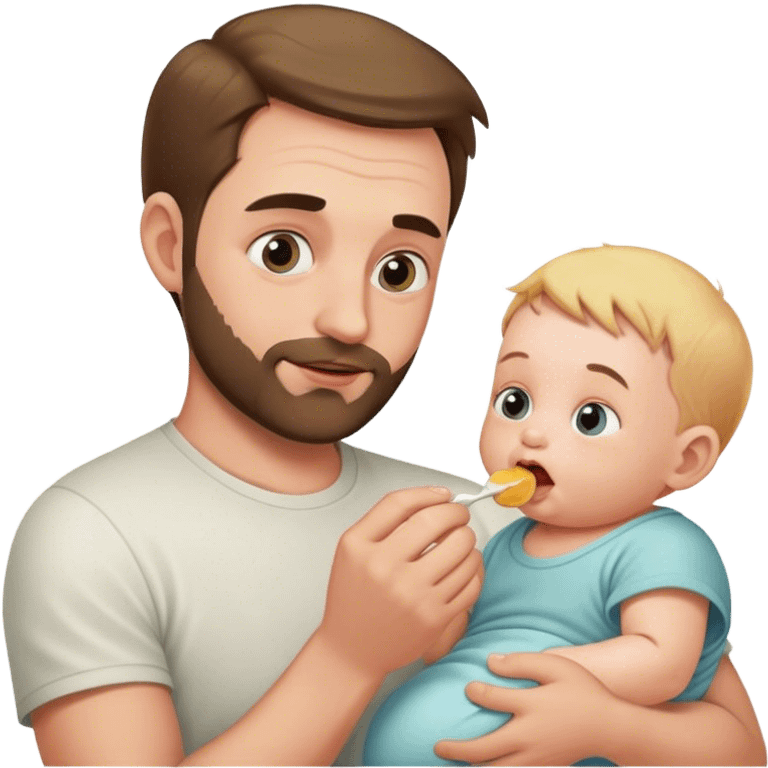 Dad feeding baby emoji