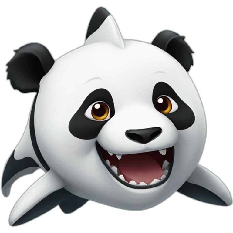 Panda sur requin emoji