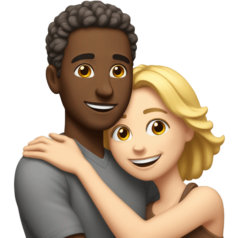 Hyper love WHITE man white woman emoji