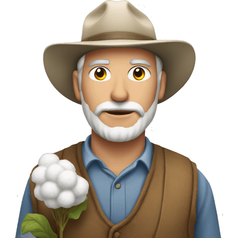 white farmer with cotton  emoji