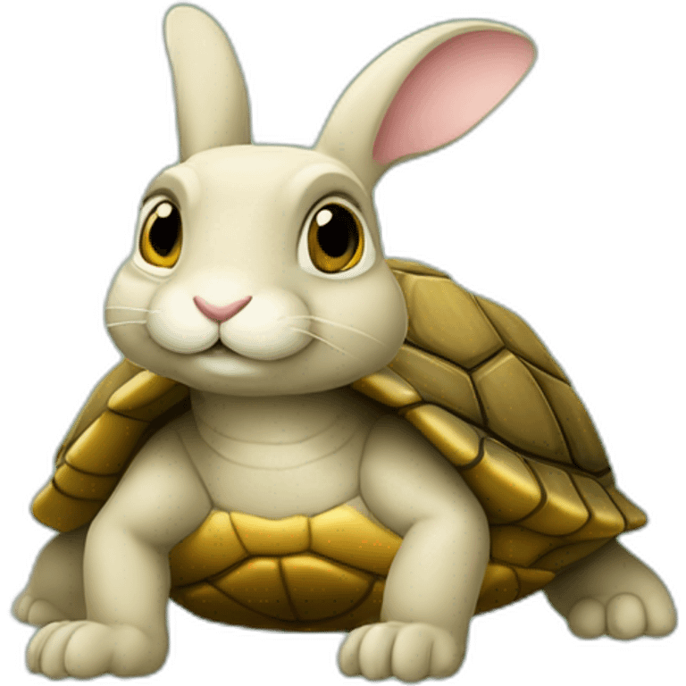 Lapin sûr tortue emoji