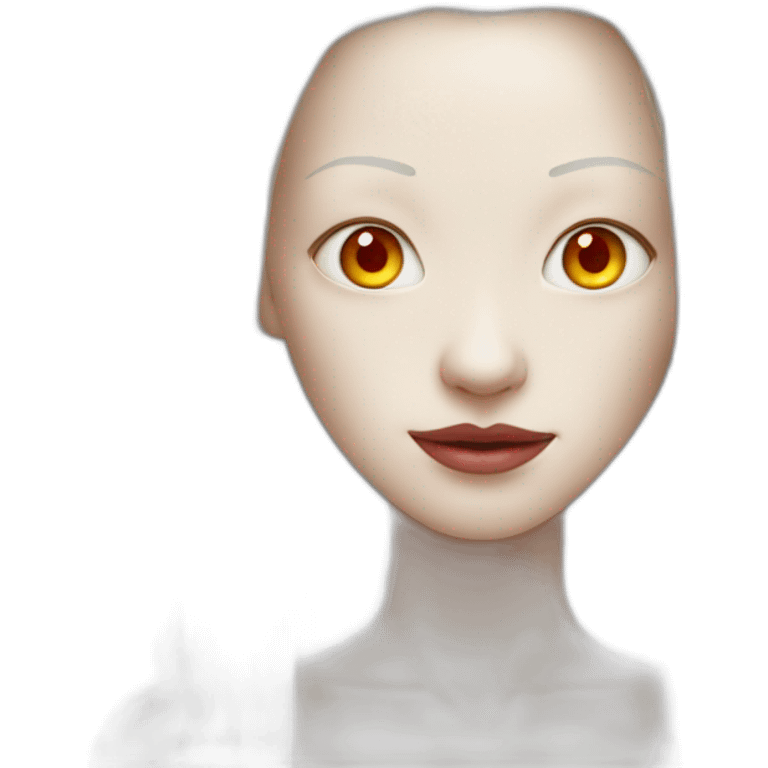 À woman albino Na’vi whit red eye from the movie avatar emoji