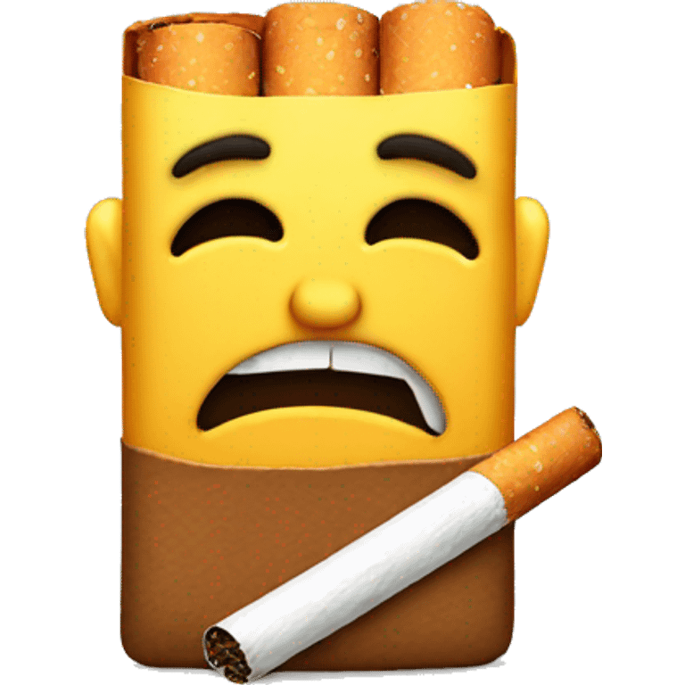 Cigarettes and very bad mood emoji