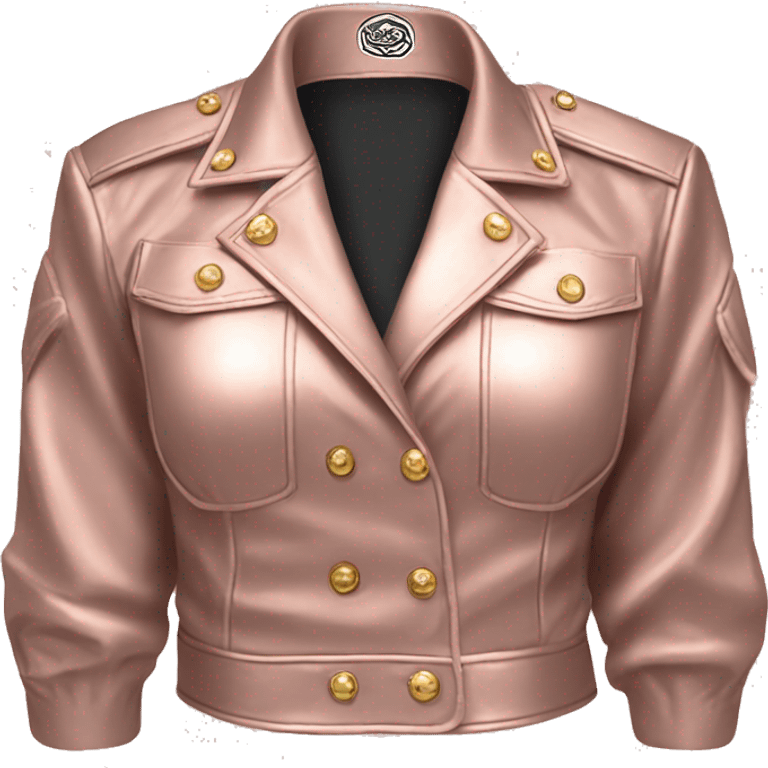 Realistic Isolated Rose gold military style bolero jacket. emoji