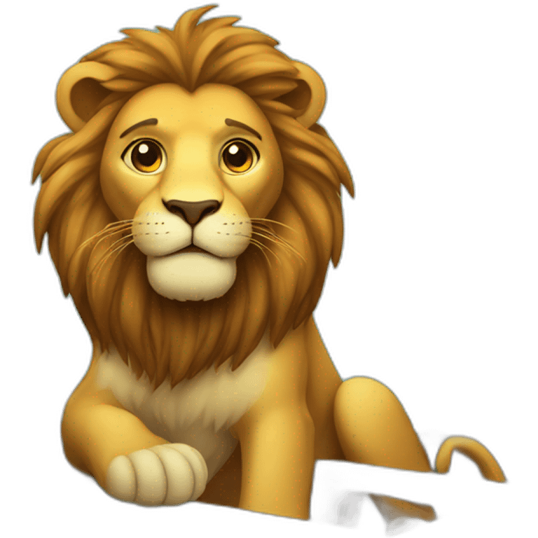 Lion sur bateau emoji