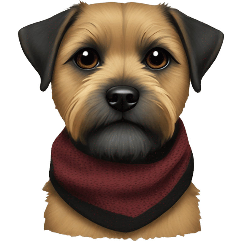 Border terrier black muzzle scarf emoji