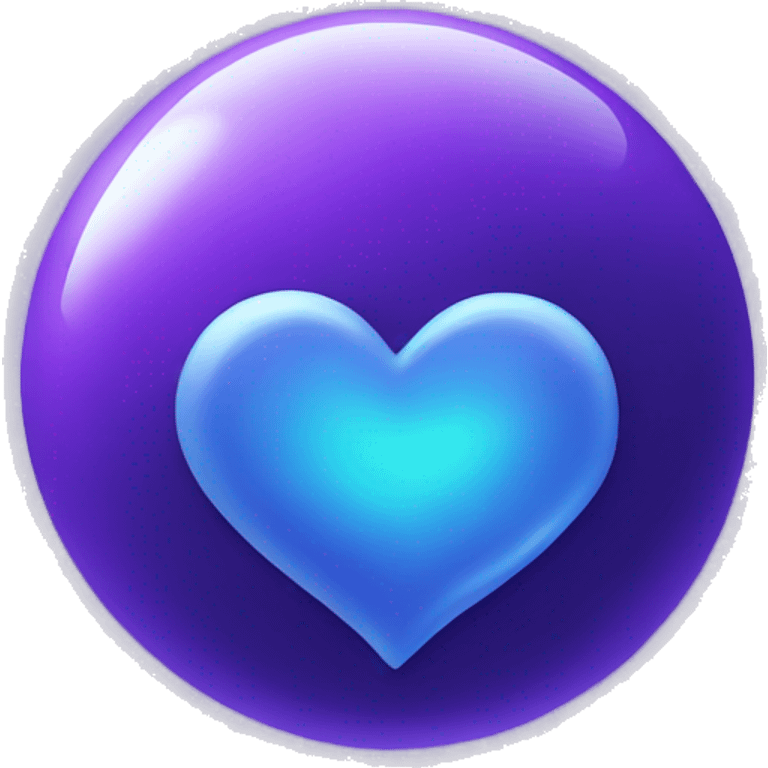 purple and blue heart shape planet with ring emoji