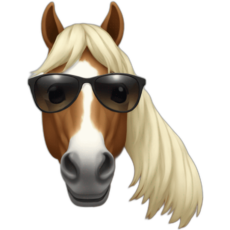 A horse with sunglasses emoji