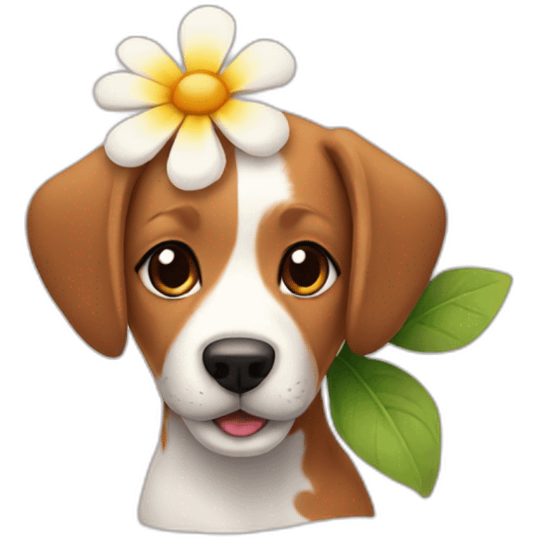 dog with flower emoji