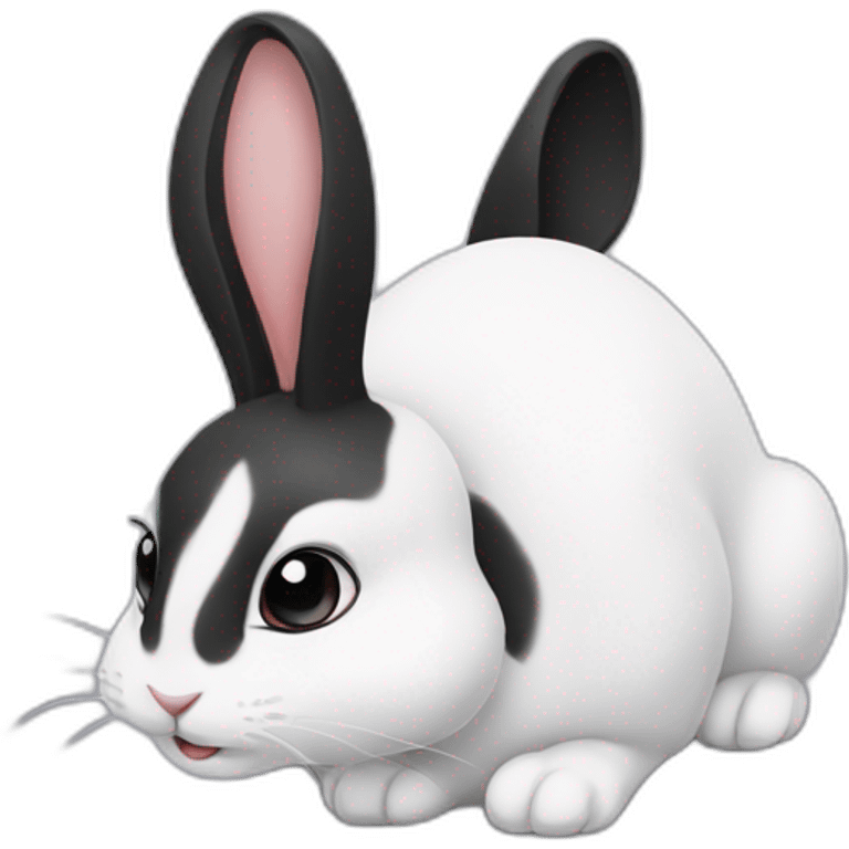 Black and white rabbit emoji