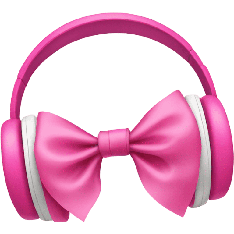 Apple headphones with pink bows  emoji