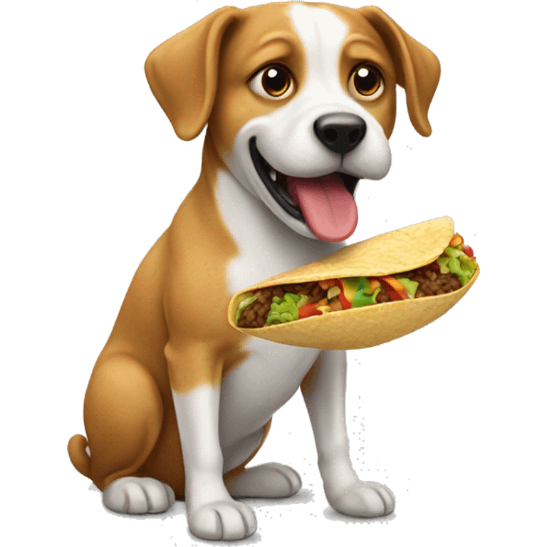 Dog eating a taco emoji