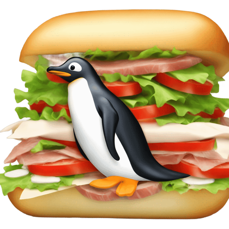 Penguin tuna sub sandwich  emoji