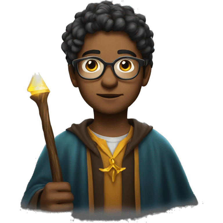 a young wizard wearing glass with lighting   emoji