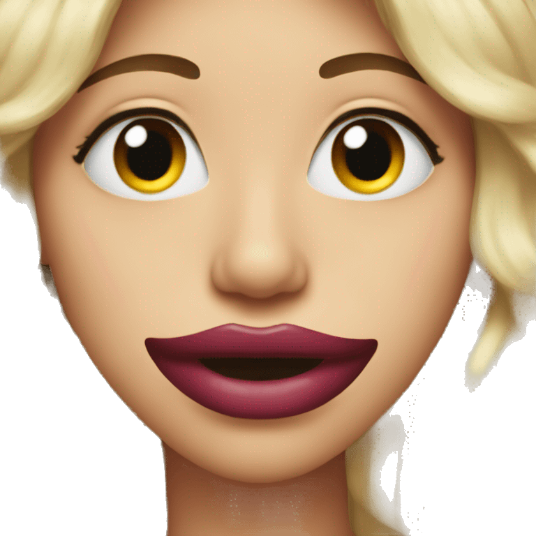 Emoji  with eyelashes and big lips  emoji