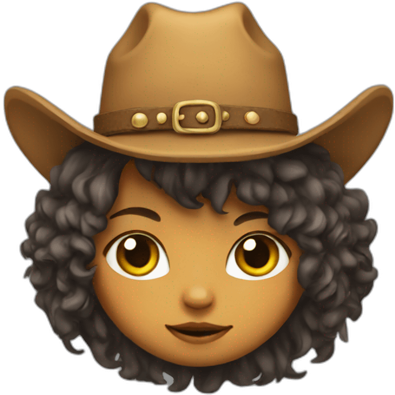 cowboy girl cat with alot of hair emoji