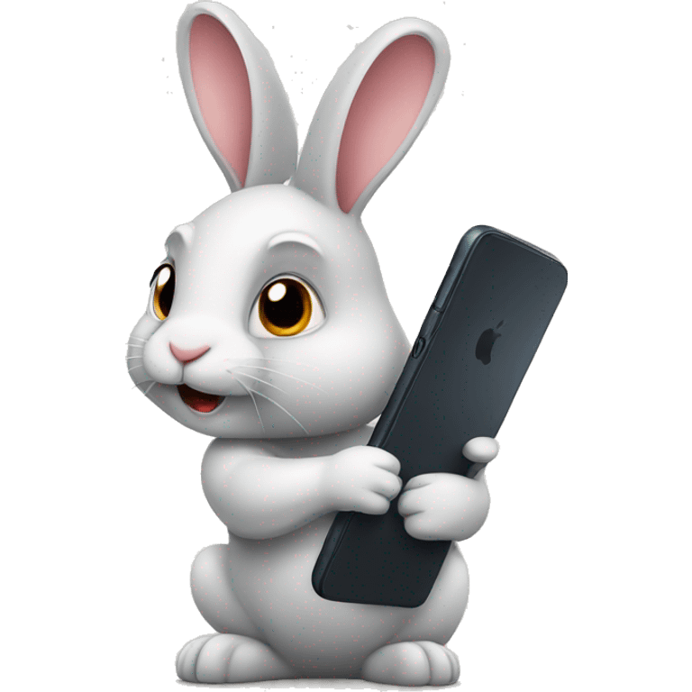 rabbit using phone emoji